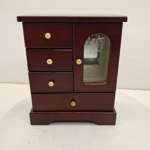 Armario de joyería con acabado cereza - Imagen 1 de 9