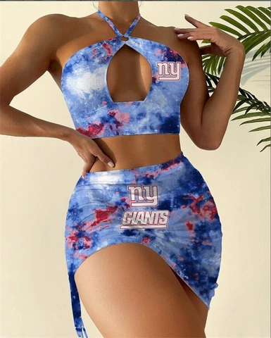 New York Giants Swimsuit Cutout Criss Cross Bathing Suit Bikini Swimdress Gifts Cover