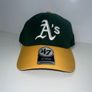 Oakland Athletics MLB Green Gold 47 Brand MVP Adjustable Hat New - Picture 1 of 6