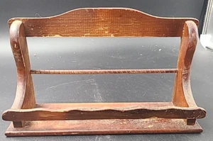 Vintage Wood Spice Small Mid-Century 10“ X 3.5“ - Fits 4 Jars - Hanging - Picture 1 of 5