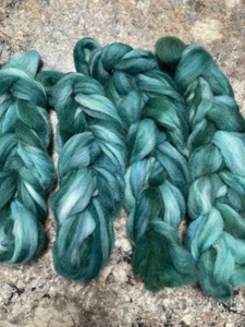 4 braids of 1 oz each solar dyed wool top for spinning or felting - Picture 1 of 1