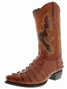Botas vaqueras de coñac occidentales para hombre con estampado de cola de cocodrilo punta en J bota talla 12,5, 13,5 - Imagen 1 de 5