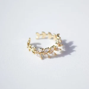 Anello placcato oro 18k - Anello regolabile - Pietre di zirconi - anello d'oro - Foto 1 di 4