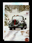 CHRISTMAS Car Birds Wreath Tree Snow - Greeting Card - NEW W/ TRACKING