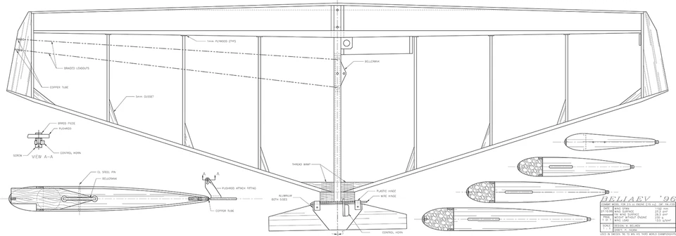 BELIAEV 96 classic control line combat model plan - Image 1 of 1