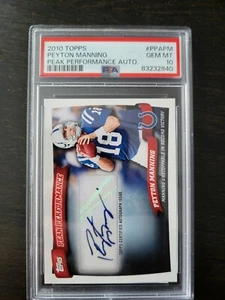 2010 Topps Peak Performance Auto Peyton Manning POP 1/PSA 10 #PPAPM - Picture 1 of 2