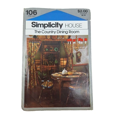 Simplicity House 106 Country Dining Room Curtains Window Shades Pattern VTG 70s - Image 1 of 4