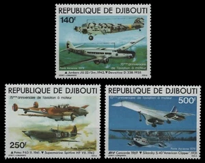 Djibouti 1979 - Mi-Nr. 248-250 ** - MNH - Aviones / Aviones - Imagen 1 de 1