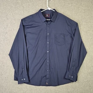 Untuckit Gironde Performance Shirt XXXL Navy Blue Button Front Long Sleeve EUC - Picture 1 of 13