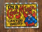 Vtg 1970's "SUPER MAN" Coal Miner Americana Vending Machine Prism RARE Sticker!