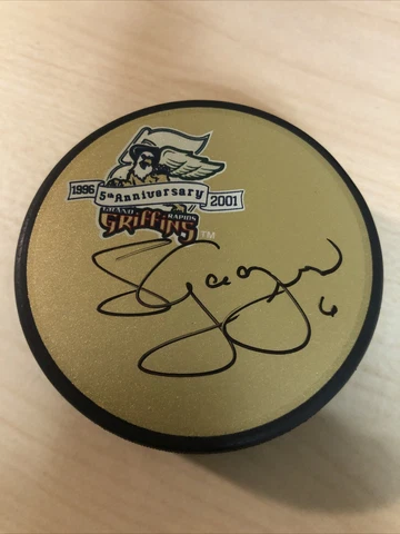 2000-01 Grand Rapids Griffins #6 Sean Gagnon auto 5th anniversary hockey puck Cover
