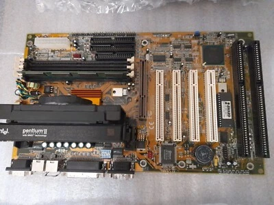 Motherboard DFI P2XLX/e Slot 1 +CPU +RAM - Image 1 of 4