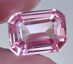 Flawless 4.20 Ct Natural Pink Morganite Emerald Certified Loose Gemstone - Picture 1 of 8