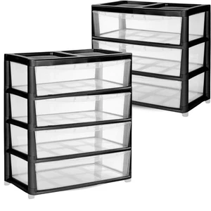 Large Jumboo Storage Drawer Clear Organizer Plastic Tower Unit Home Office - Picture 1 of 15