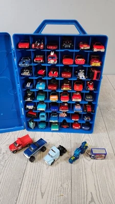 Mattel Hot Wheels Blue 48 Car Carrying Case Filled with 53 Cars! 2000s (Box 6) - Image 1 of 4