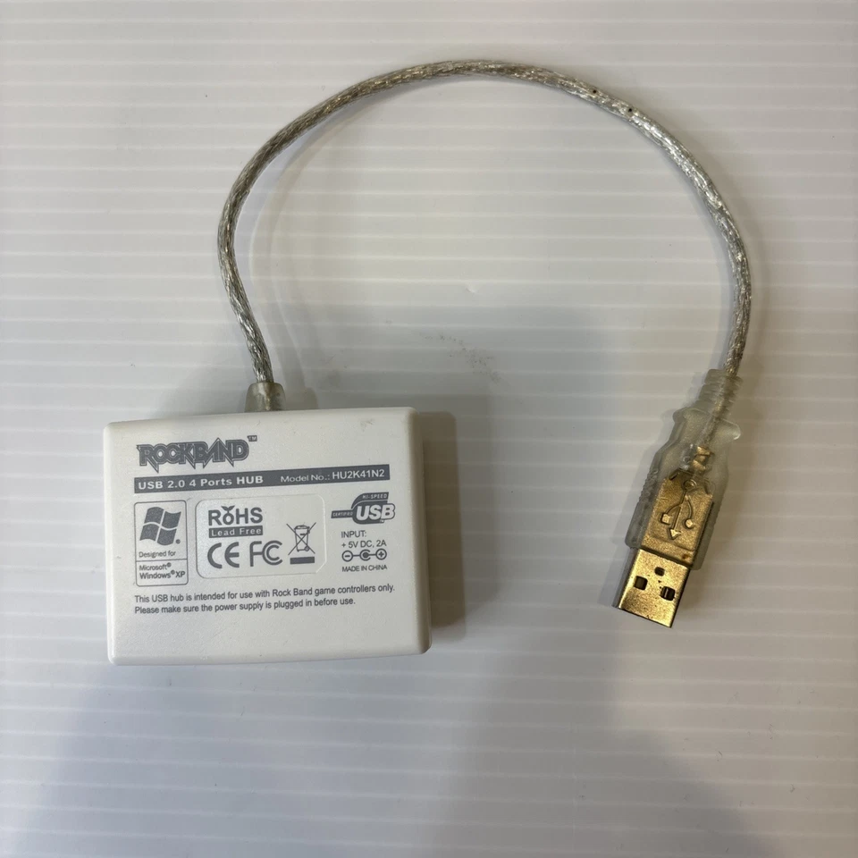 Rock Band USB 2.0 4-Port Hub Adapter Wii PS3 PS2 Guitar Hero Drums Works - Image 1 of 4