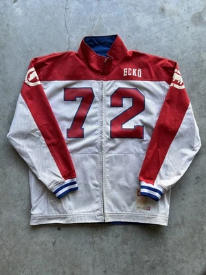 Vintage Ecko Unltd Jacket Mens M Brown Reversible Mesh Jersey Nylon Y2K RED BLUE - Image 1 of 4