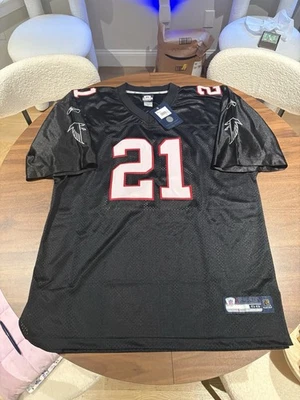 全新带标签 Deion Sanders Reebok 亚特兰大猎鹰队正品现场 EQT 黑色球衣 4XL — 第 1/4 张图片