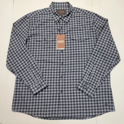 $135 New Madison Creek Blue Ridge FLANNEL Shirt XL X-LARGE Check Gray Gingham - Image 1 of 4