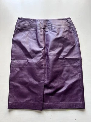 Falda lápiz de cuero Spiegel 10 púrpura ciruela rodilla vacaciones vintage Foto 1 de 4
