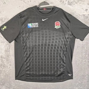 England Rugby Union World Cup 2011 Away Shirt Nike XXL 2XL Authentic Black - Picture 1 of 9