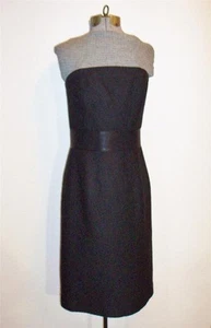 ANN TAYLOR Strapless Embossed Cocktail Little Black Sheath Dress EUC 2 - Picture 1 of 1