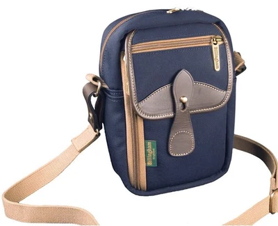Billingham Airline Stowaway Cámara Bolsa Estuche + Correa Azul Marino Lona y Chocolate SO Foto 1 de 4