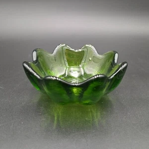 Blenko 8 Blütenblätter Grün Lotus Schüssel Original Etiketten 5,5" Vintage MCM - Bild 1 von 11
