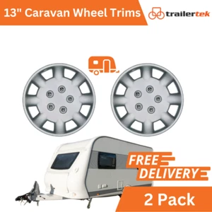Wohnwagen Radkappen 13" 2er Set, Kunststoffabdeckungen silber, hochwertig! KOSTENLOSER VERSAND - Bild 1 von 12
