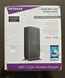 Netgear N300 Wifi Cable Modem Router C3000 802.11 Gigabit - Picture 1 of 3