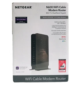 NETGEAR N600 Kabel WiFi Modem Router #C3700 ~ 802.11 Dual Band Gigabit ~ NOWY / ZAPIECZĘTOWANY - Zdjęcie 1 z 6