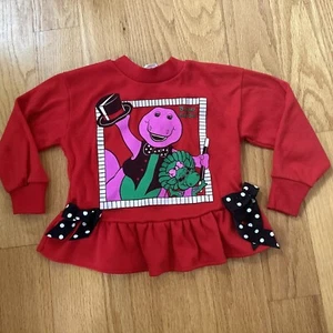 Vintage Barney the Dinosaur Baby Boop T-shirt Size 3T Kids TV Show 1990s USA EUC - Picture 1 of 13