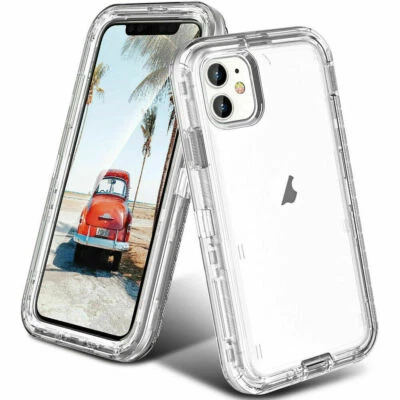 For iPhone 14 13 12 11 Pro Max 7 8 6 Plus Shockproof Soft Clear Case Back Cover - Image 1 of 4