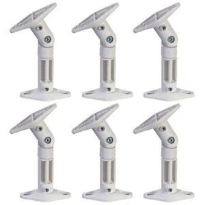 SET of 6 White Adjustable Audio Satellite Speaker Wall Mount Bracket Fits BOSE - Picture 1 of 3