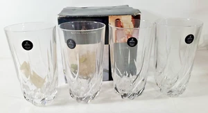 Royal Doulton "Elegance" Set Of 4 Tall Tumblers 24% Lead Crystal NEW OLD STOCK - Picture 1 of 13