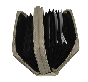 Cuero Genuino Soporte para Tarjeta de Crédito Accordian Billetera Beige Nuevo de Leatherboss - Imagen 1 de 5