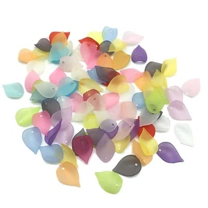 560pcs Assorted Color Frosted Acrylic Petals Leaf Beads with Hole for Earring... - Picture 1 of 9
