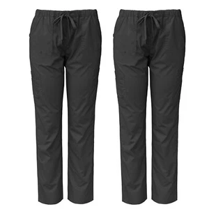 2-PACK Medgear Womens Stretch Scrubs Pants, Utility Style with 7 Pockets - Picture 1 of 3