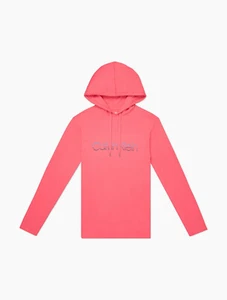 Calvin Klein Unisex Sleepwear Fade Logo Pullover Hoodie, Bright Pink, L - Picture 1 of 1