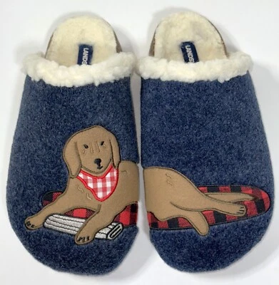 Sapato Chinelo Lands End Labrador Cachorro Sherpa Forrado Tamanco de Feltro Casa de Cortiça 8 - Imagem 1 de 4