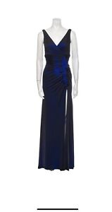 LE FEMME WOMENS METALLIC JERSEY GOWN NAVY SIZE 00
