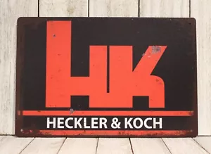 Heckler & Koch Tin Sign Metal Poster Vintage Look Pistols Guns & Ammo Shop - Picture 1 of 4