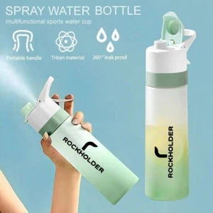 Sports Water Bottle Gym Travel Drinking Leakproof Bottle Mist Straw UK Stock - Picture 1 of 24