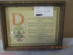 VINTAGE GARDEN MOTTO PRINT JAMES W FOLEY - Picture 1 of 2
