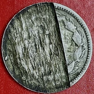 1873 THREE CENT NICKEL 75% SPLIT PLANCHET REV. ERROR - Picture 1 of 2