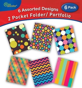 New Generation - Patterns - 2 Pocket Folders , 6 Pack Folders. - Picture 1 of 5