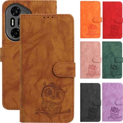 Strap Leather Owl Wallet Phone Case for Huawei P50 P40 P30 P20 P10 Y6P Y5P Y7 Y5 - Image 1 of 4