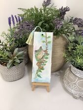 Bookmark Page Marker laminated Painting Green Tree Frog By Kenna Pastel Tassel