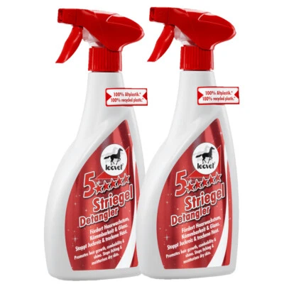 Leovet 5-Sterne Striegel 2x550ml Mähnenstriegel Schweispray Mähnenspray Fell