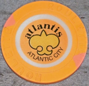 FICHA DE RULETA VINTAGE 1ª EDT (OW) DEL CASINO ATLANTIS ATLANTIC CITY - Imagen 1 de 2